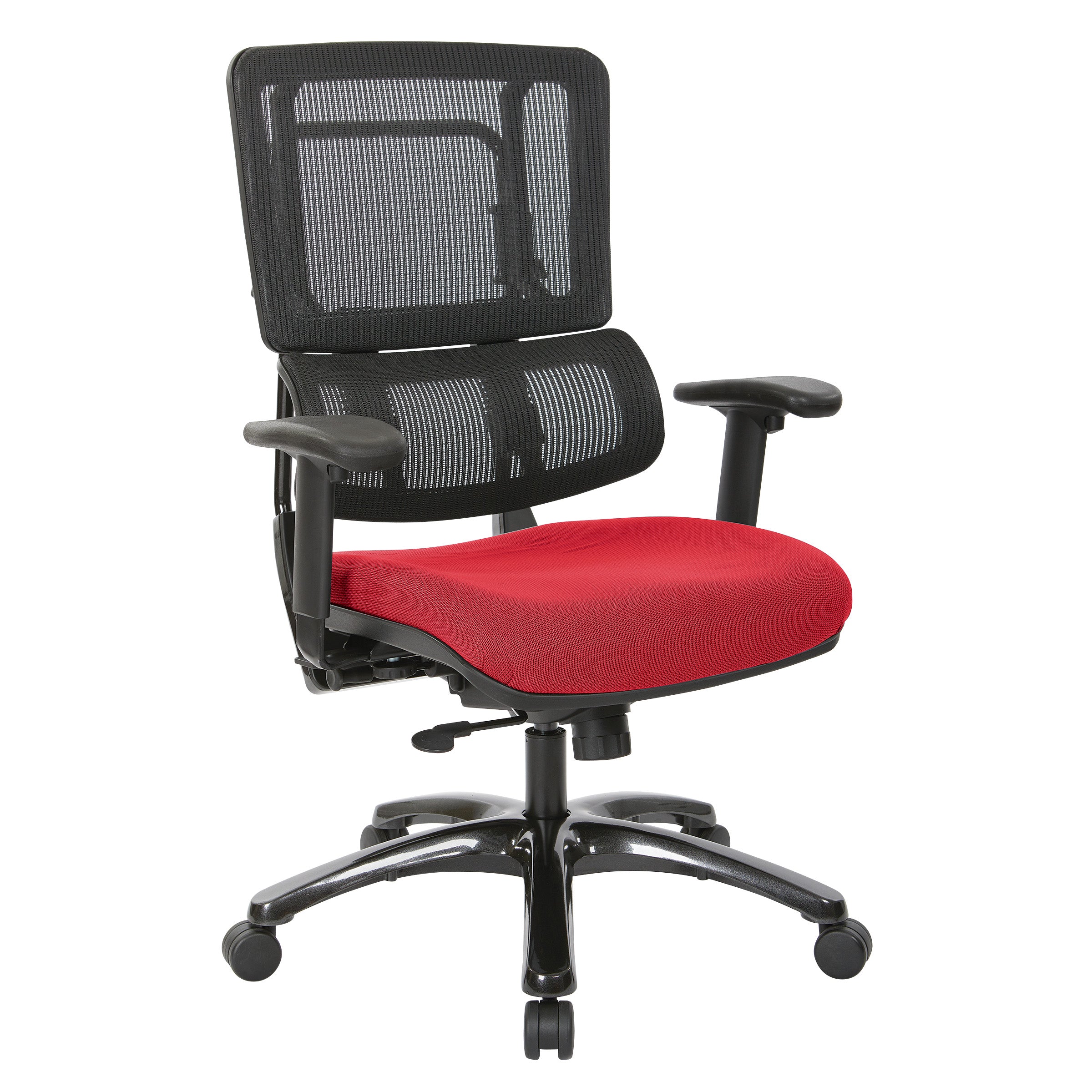 Vertical Black Mesh Back Chair with Shiny Black Base 1